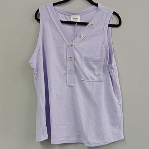 Andree Lavender Buttoned Tank Top